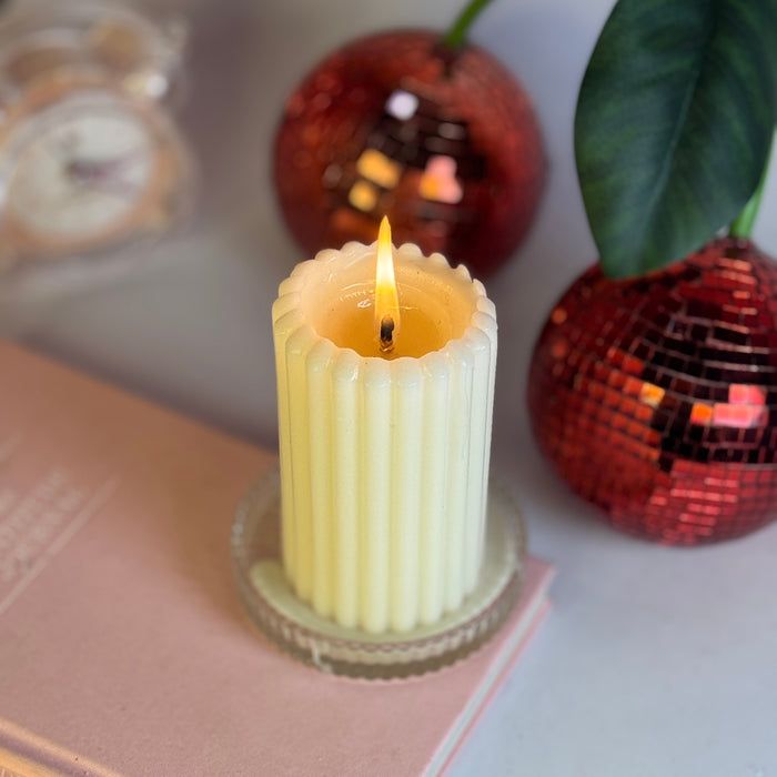 Stripped Pillar Candle