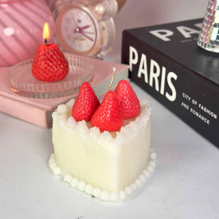 Heart Cake Candle with toppings🍰
